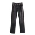 Autumn And Winter Jeans High Waist Straight Pants Women's Wide-leg Pants