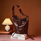 Bucket Bag Fashion Special-interest Hand Grip Pattern Leather One-shoulder Crossbody Tote