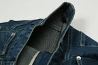High Street Fashion Brand Long Zipper Vibe Style Deconstructed Washed Distressed Jeans