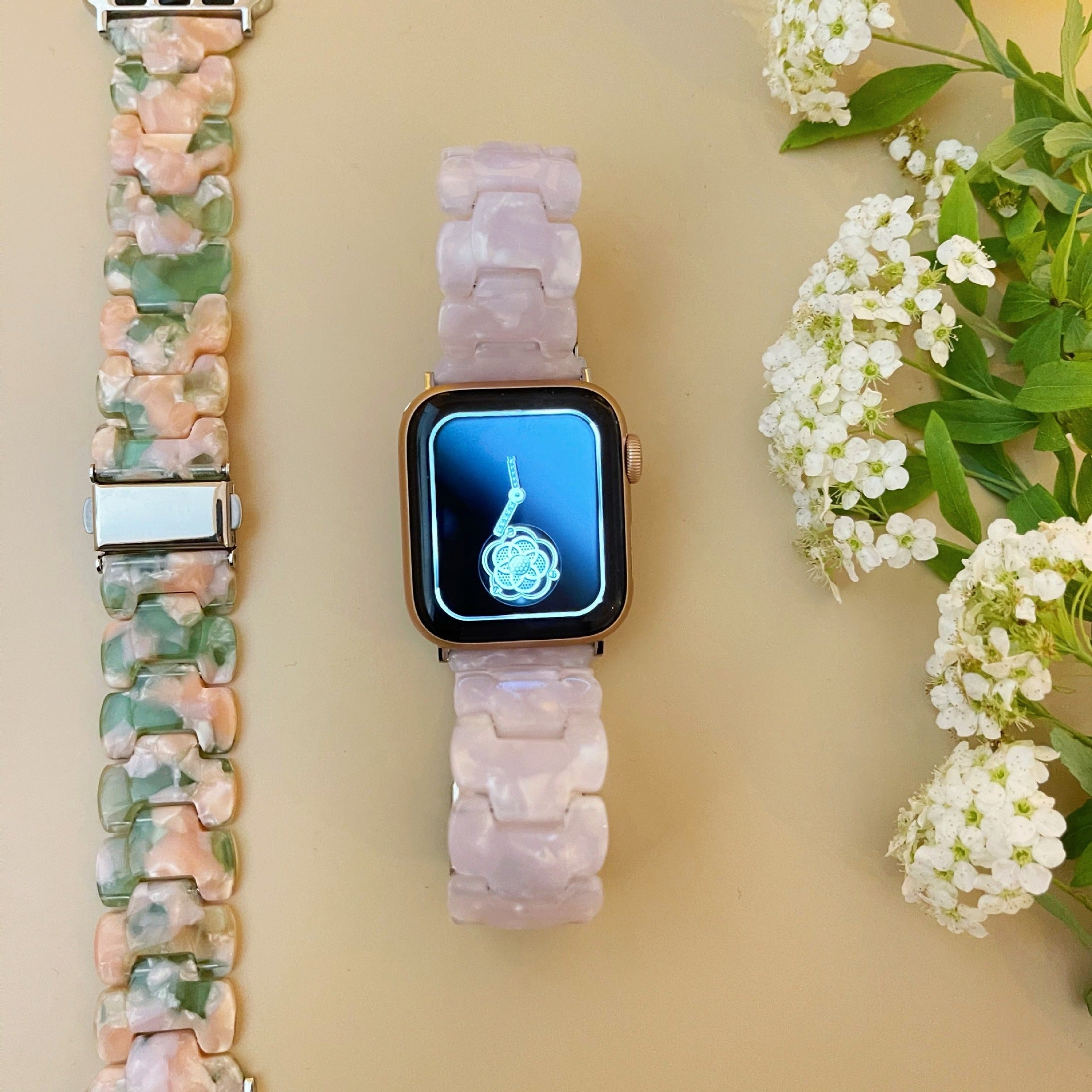 Stylish Multicolor Modern Oval Resin Shell Strap