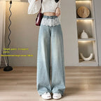 Loose Slimming And Straight Lace Wide Leg Jeans